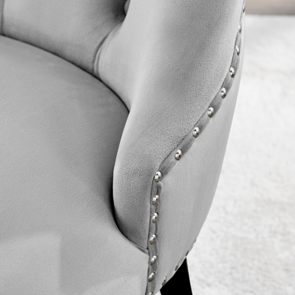 Furniturebox Molini Kensington 6 Seater Dining Set Black Gloss and Grey Image 6