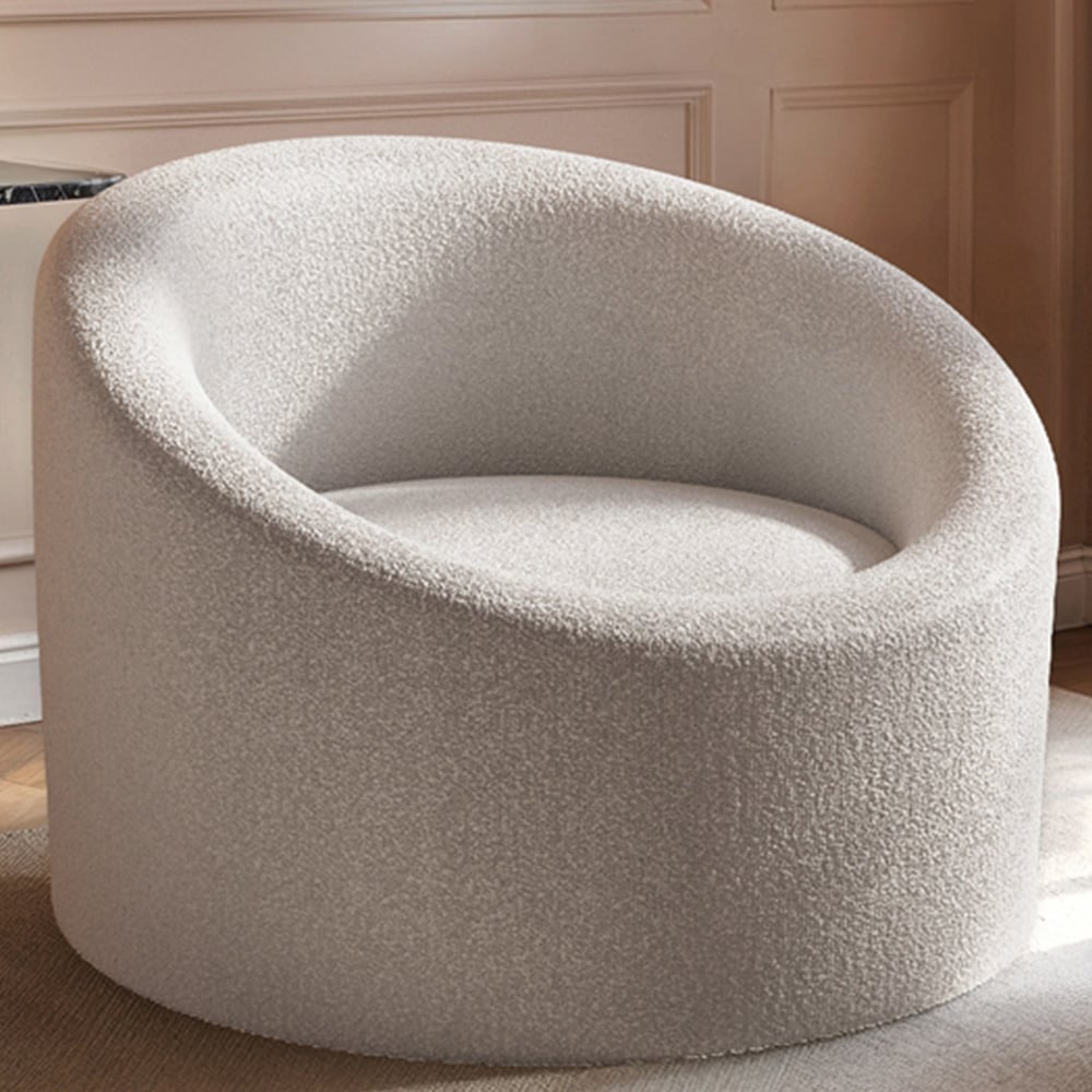 Solace+Co Amari Cream Boucle Accent Chair Image 1