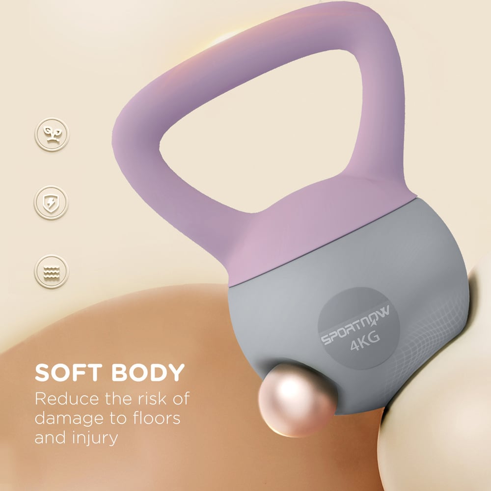 SPORTNOW Purple and Grey Kettlebell 4kg Image 6