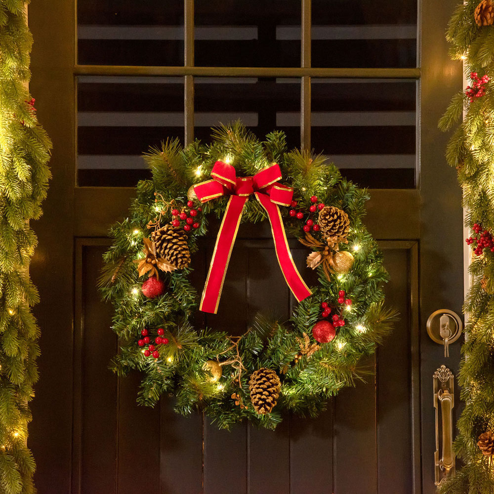 Everglow Green Christmas Wreath 60cm Image 2