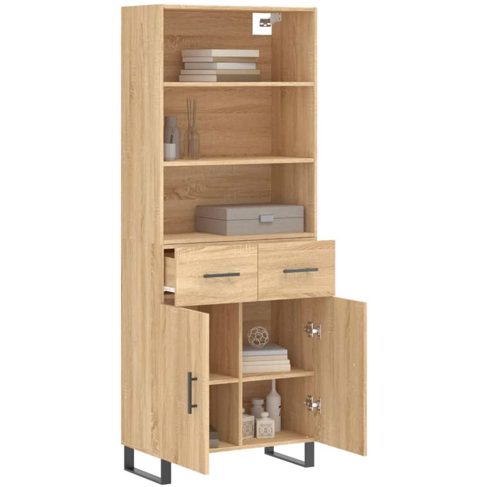 vidaXL 2 Door 2 Drawer 3 Shelf Sonoma Oak Highboard Image 3