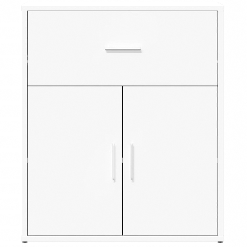 vidaXL 2 Door Single Drawer White Sideboard Image 5