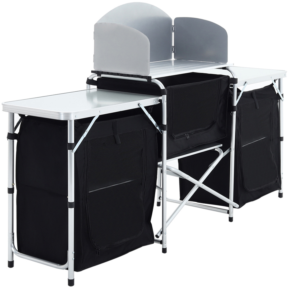 Living and Home Portable Black Camping Kitchen Stand Image 1