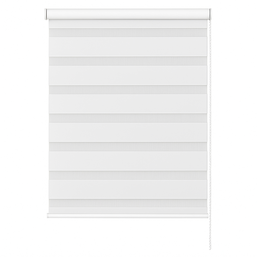 New Edge Blinds White Day and Night Zebra Roller Blind 100cm Image 2