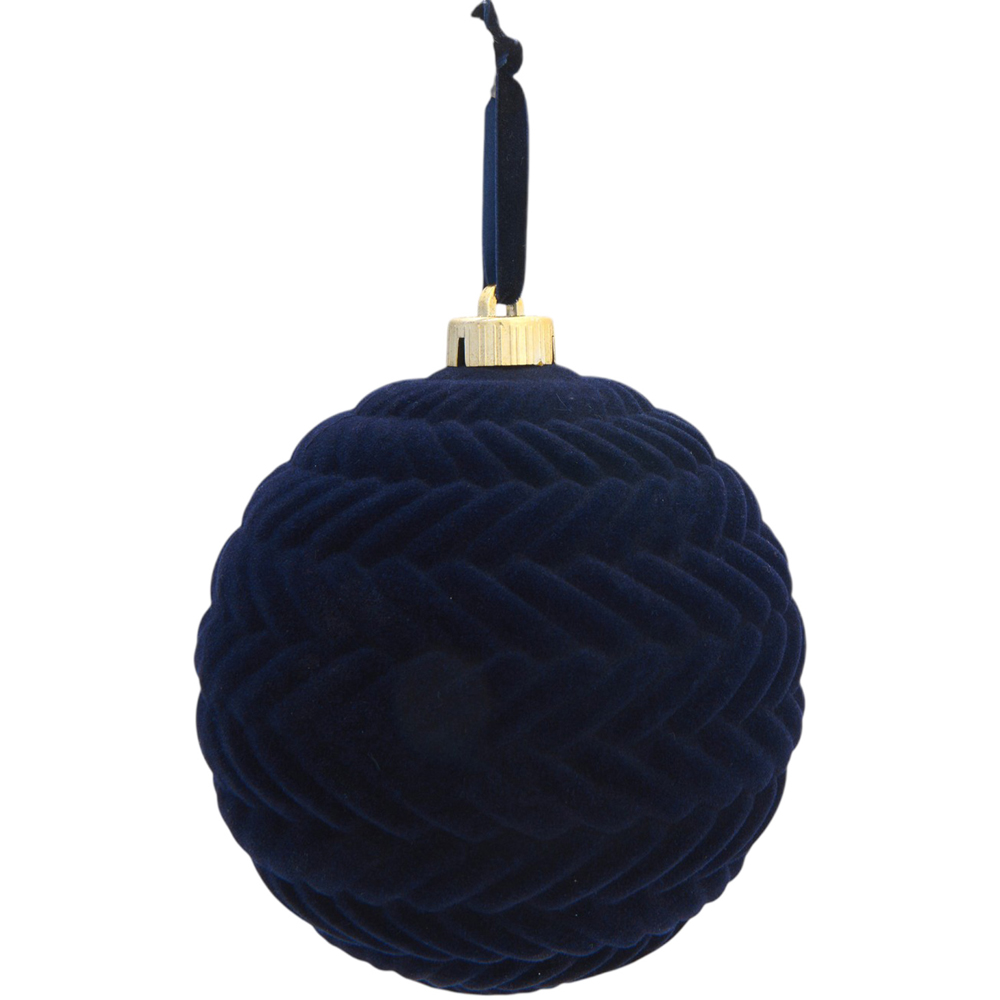 Pack of 4 Decorative Flocked Baubles Image 4