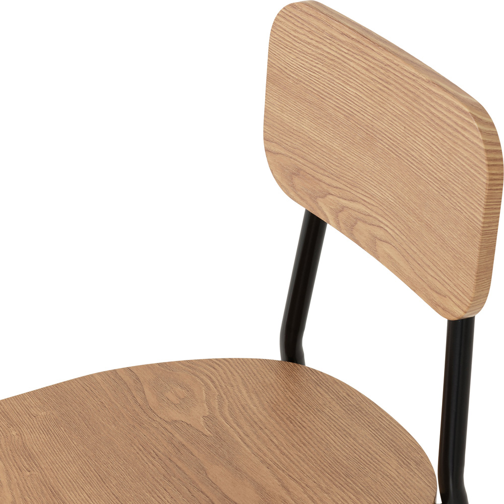Seconique Warren Russet Oak Effect 4 Seater Dining Table Set Black Image 7