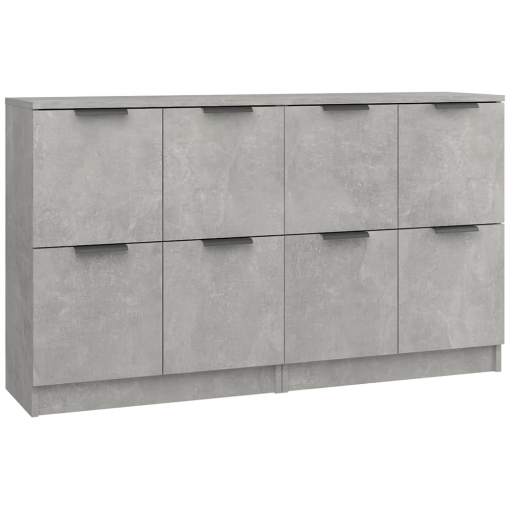 vidaXL 4 Drawer Concrete Grey Sideboard 2 Pack Image 2