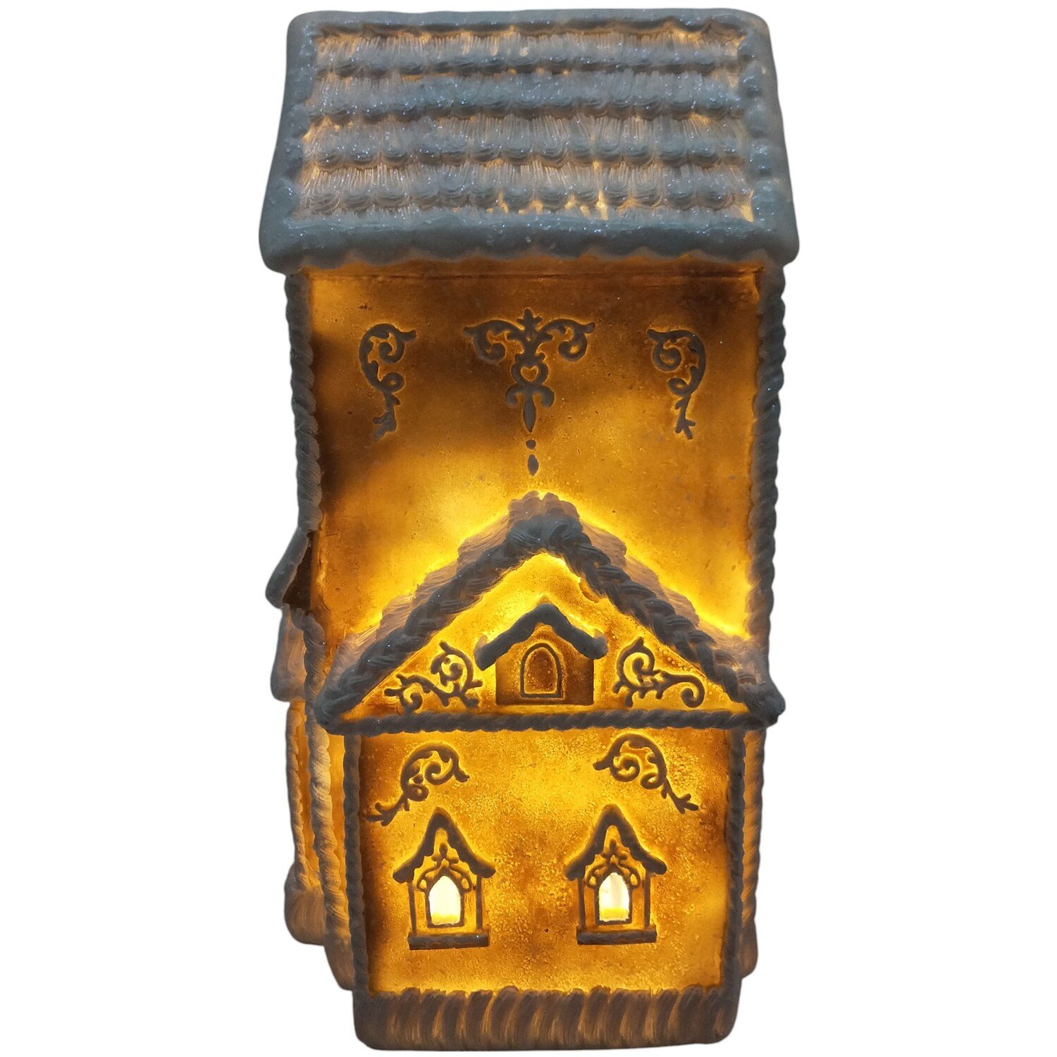 Gingerbread LED House DecorationBrown and White Image 9