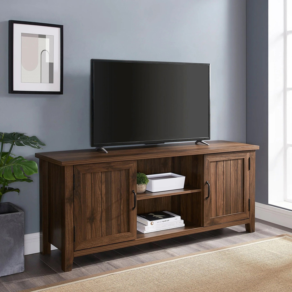 Centurion Ranch 2 Door 2 Shelf Walnut TV Cabinet Image 5