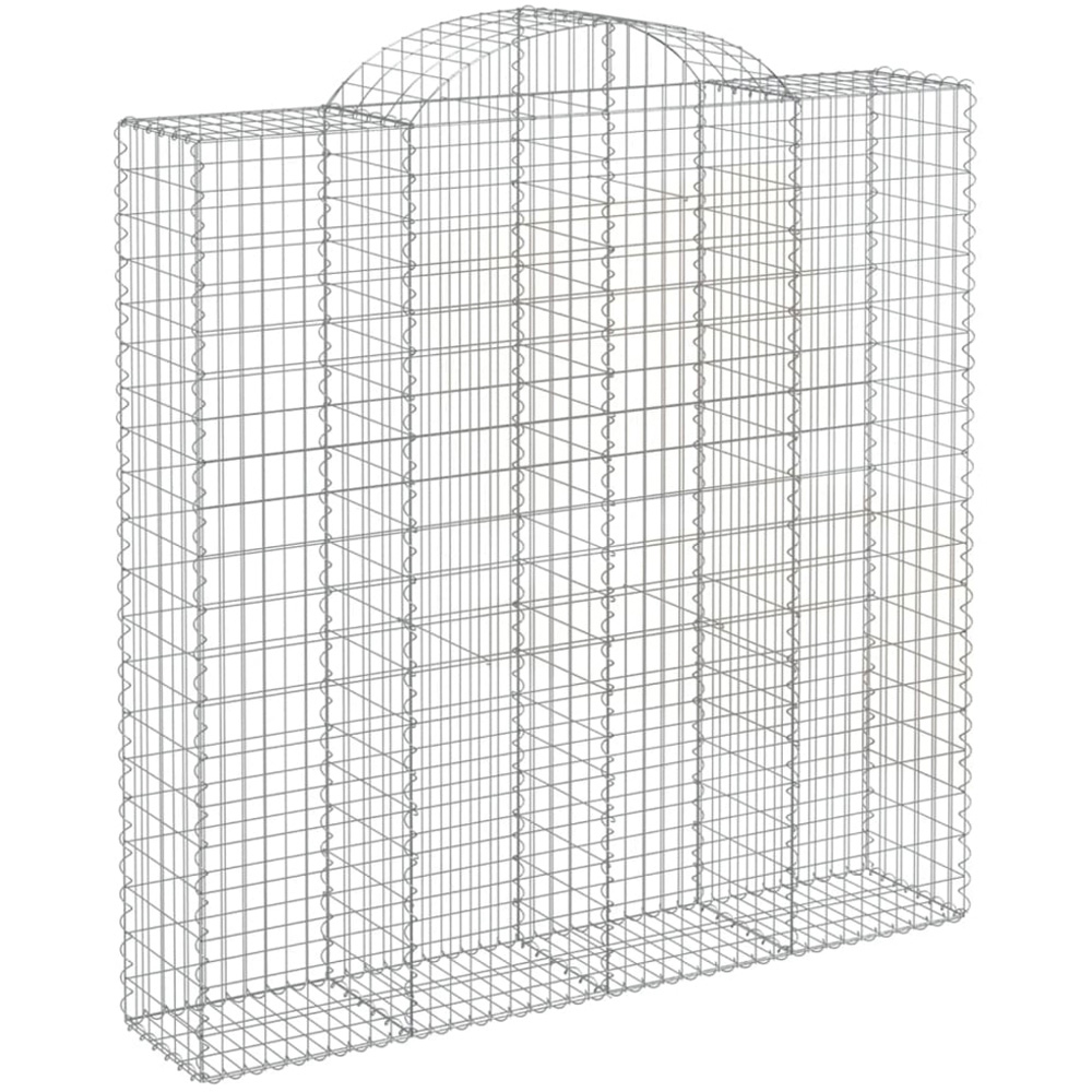 vidaXL Silver Galvanised Iron Gabion Basket 200 x 50 x 200/220cm 10 Pack Image 1