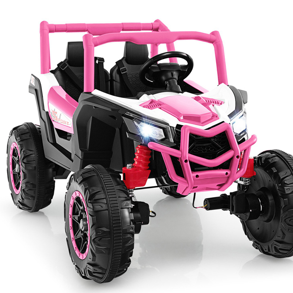 Costway Kids Pink Ride On UTV Car with 4 Engine and Remote Control 24V Image 4