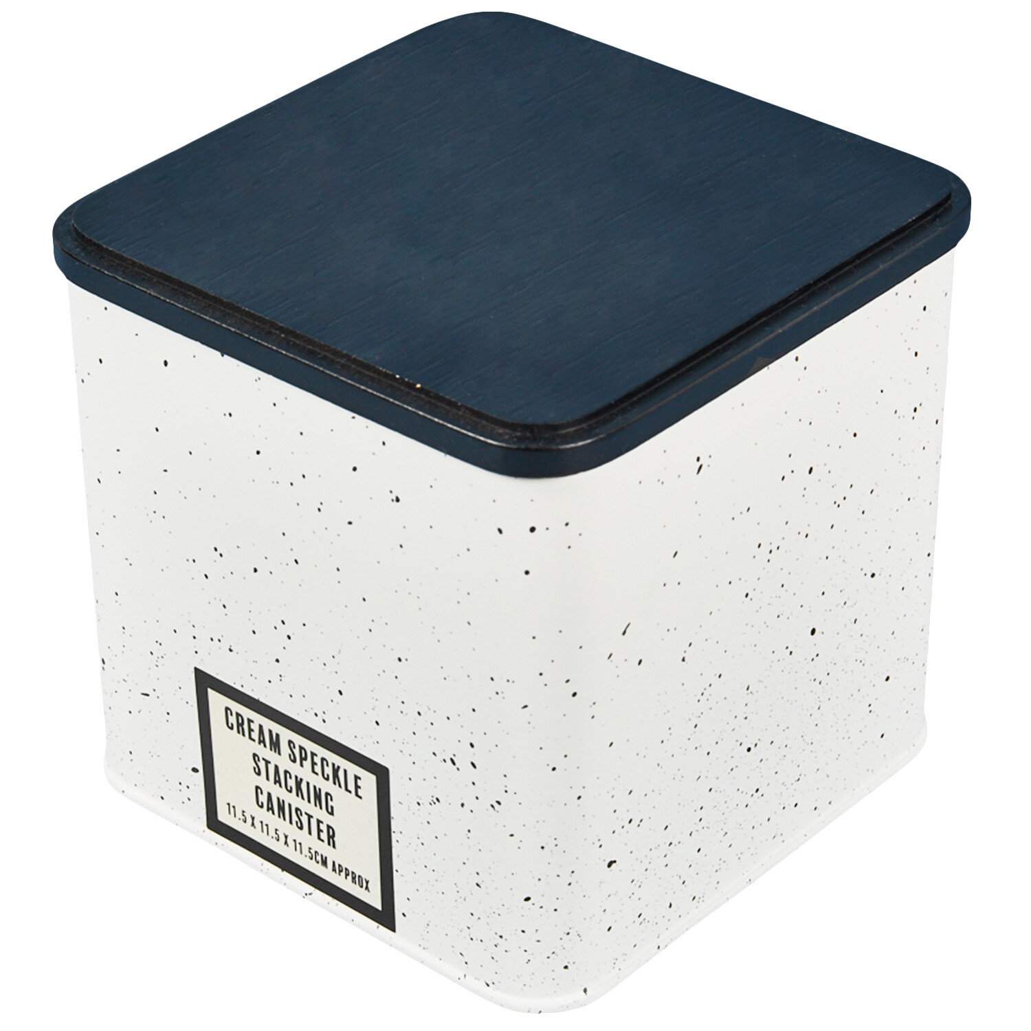 Cream Speckle Square Stacking Canister - Cream Image 3