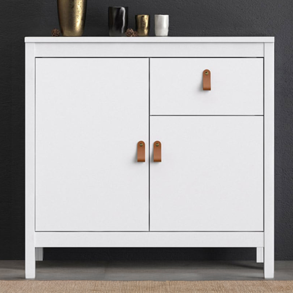 Florence Barcelona 2 Door Single Drawer White Sideboard Image 1