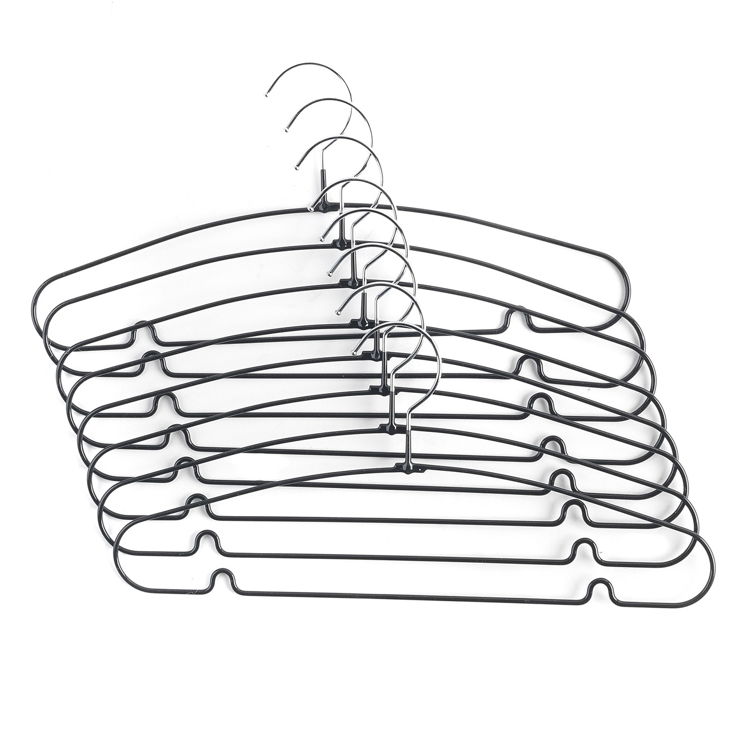 Pack of 8 Metal PVC Coated Clothes Hangers Image