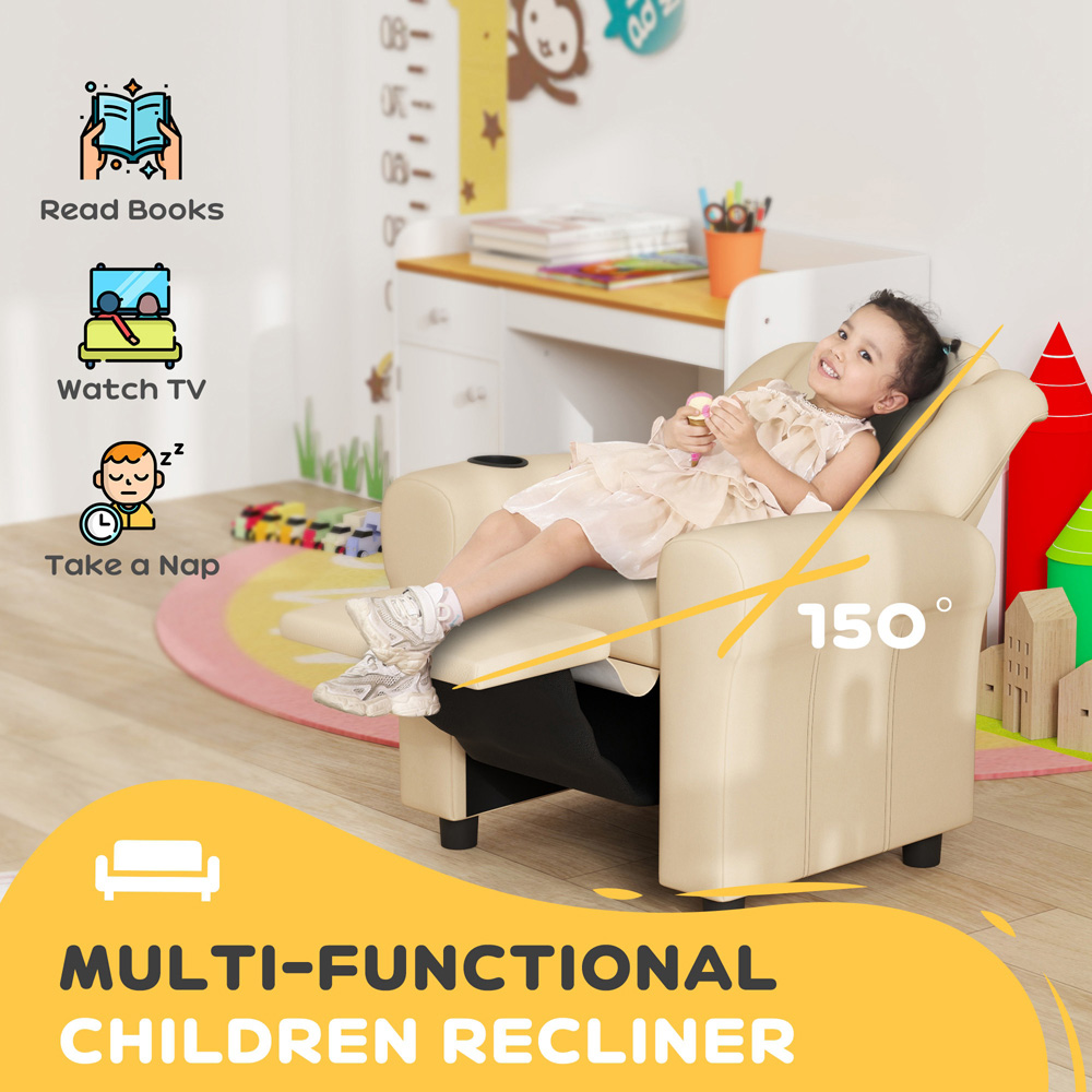 Tommy Toys Black Kids Recliner with Adjustable Backrest and Footrest Image 7