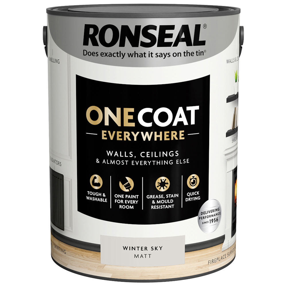 Ronseal One Coat Everywhere Winter Sky Matt Interior Paint 5L Image 2