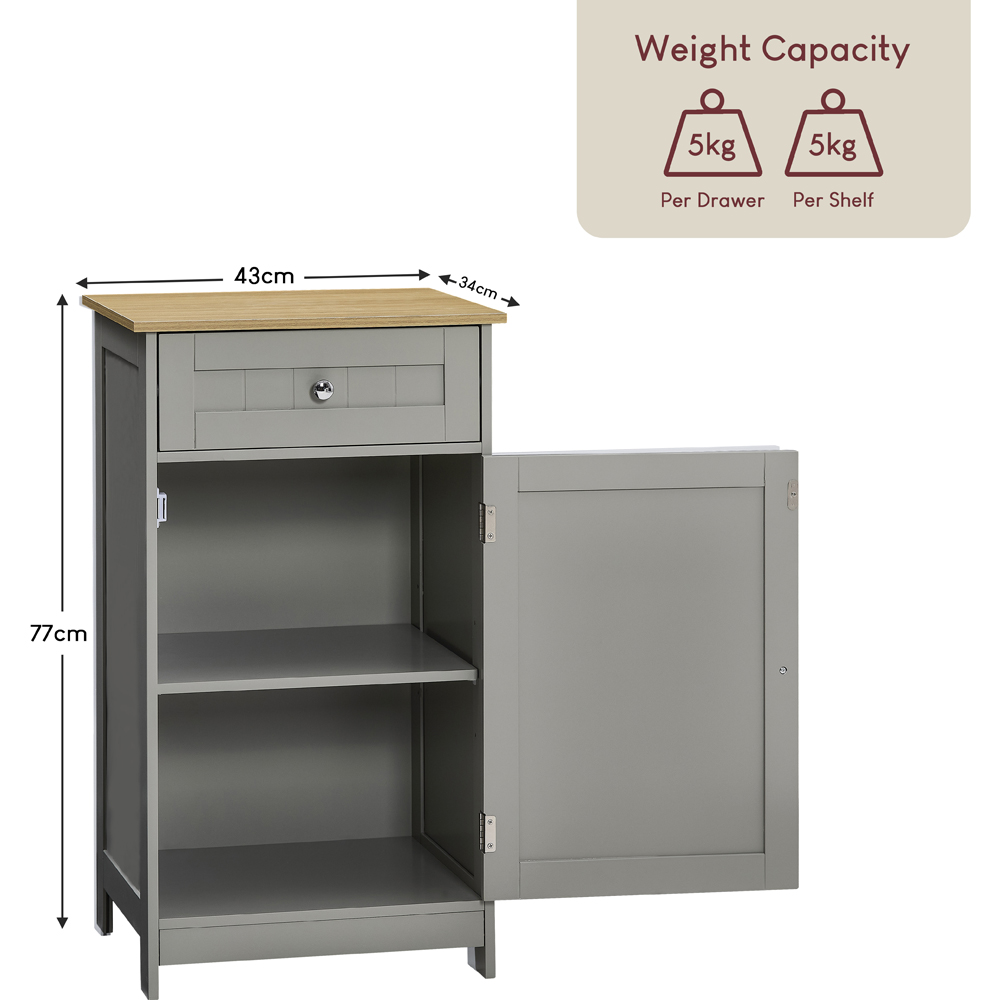 BATH VIDA Priano Single Door Single Drawer Floor Cabinet Image 9