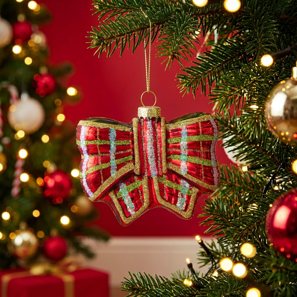 Tartan Bow Hanging Decoration Image 2