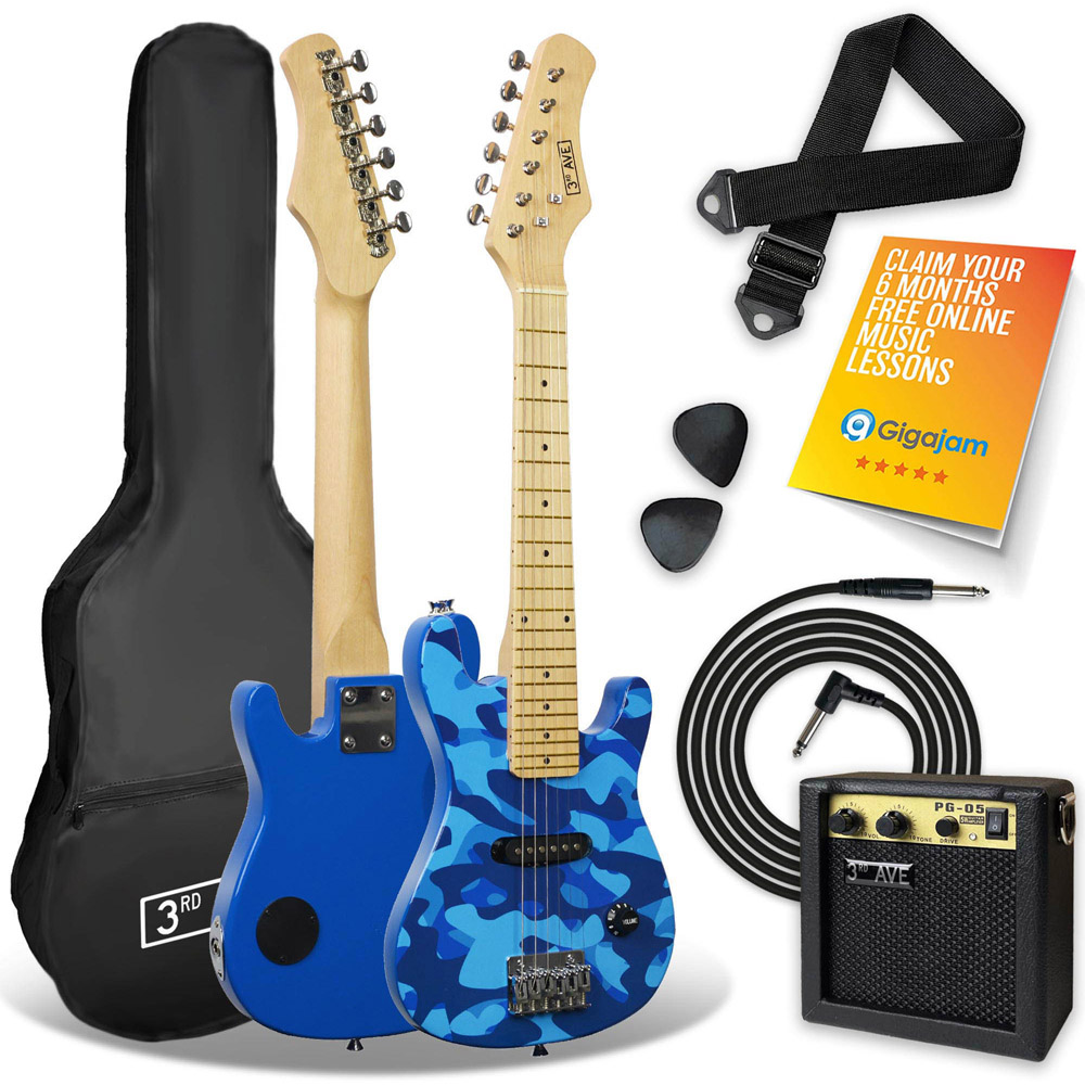 3rd Avenue Blue Camo Junior Electric Guitar Set Image 1