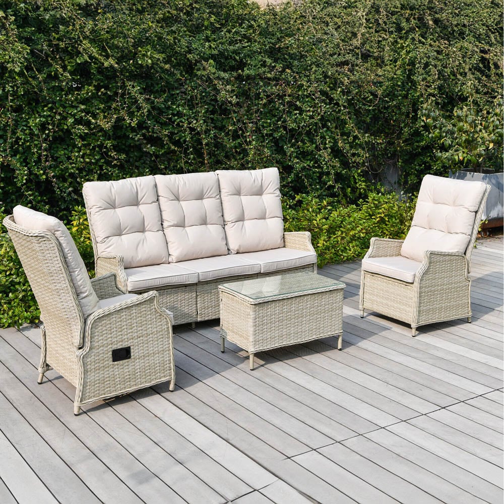 Chilton Reclining Sofa Set Cream Image 5