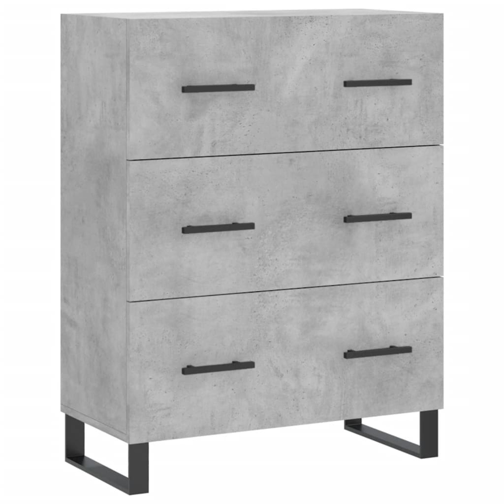 vidaXL 3 Drawer 3 Shelf Concrete Grey Highboard Image 7