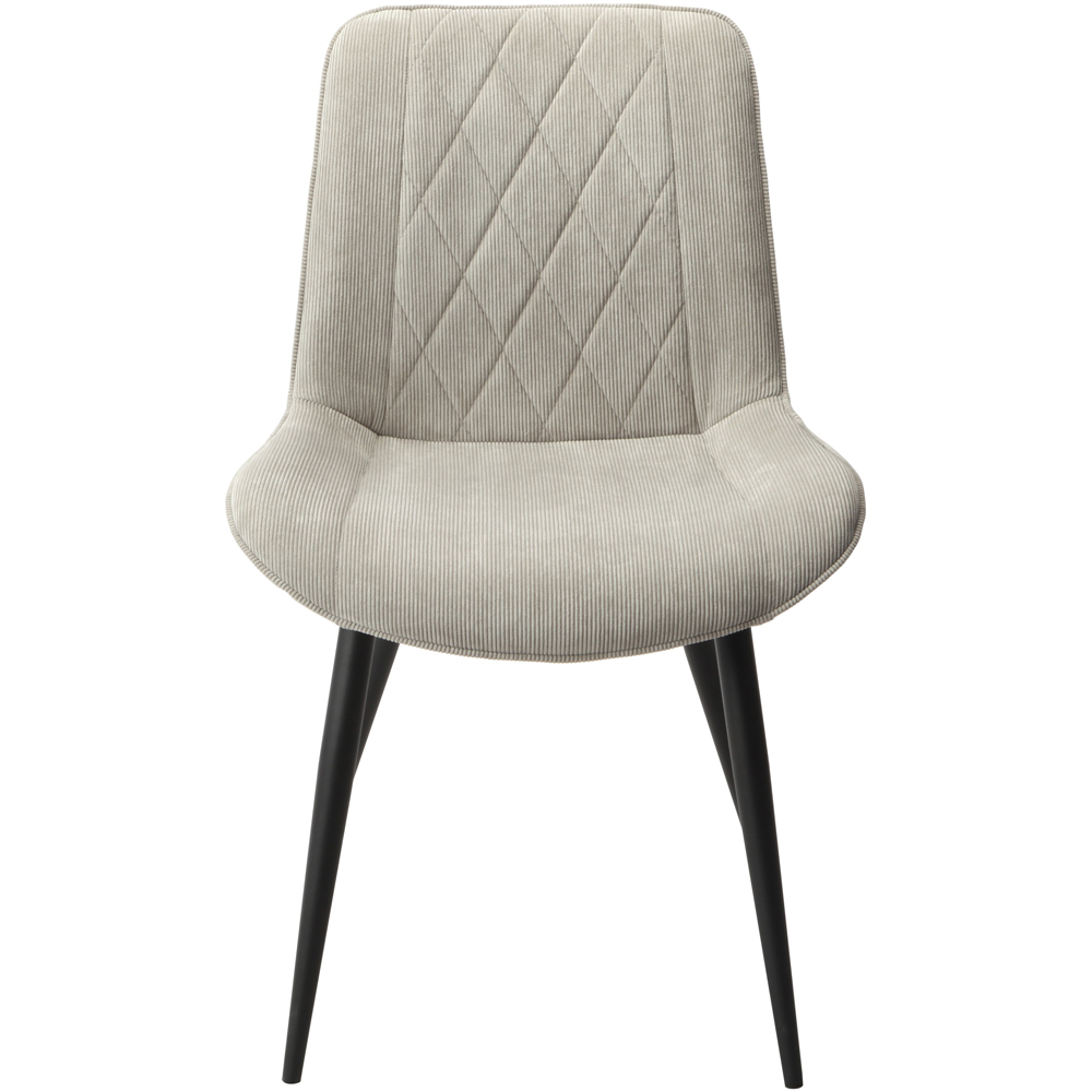 Core Products Aspen Set of 2 Light Grey and Black Diamond Stitch Dining Chair Image 2