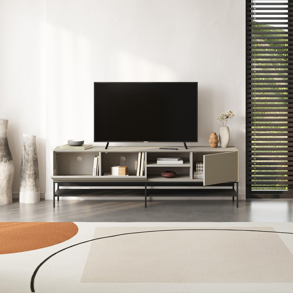 Decortie Amira 2 Door 2 Shelf Sandstone TV Unit Image 5