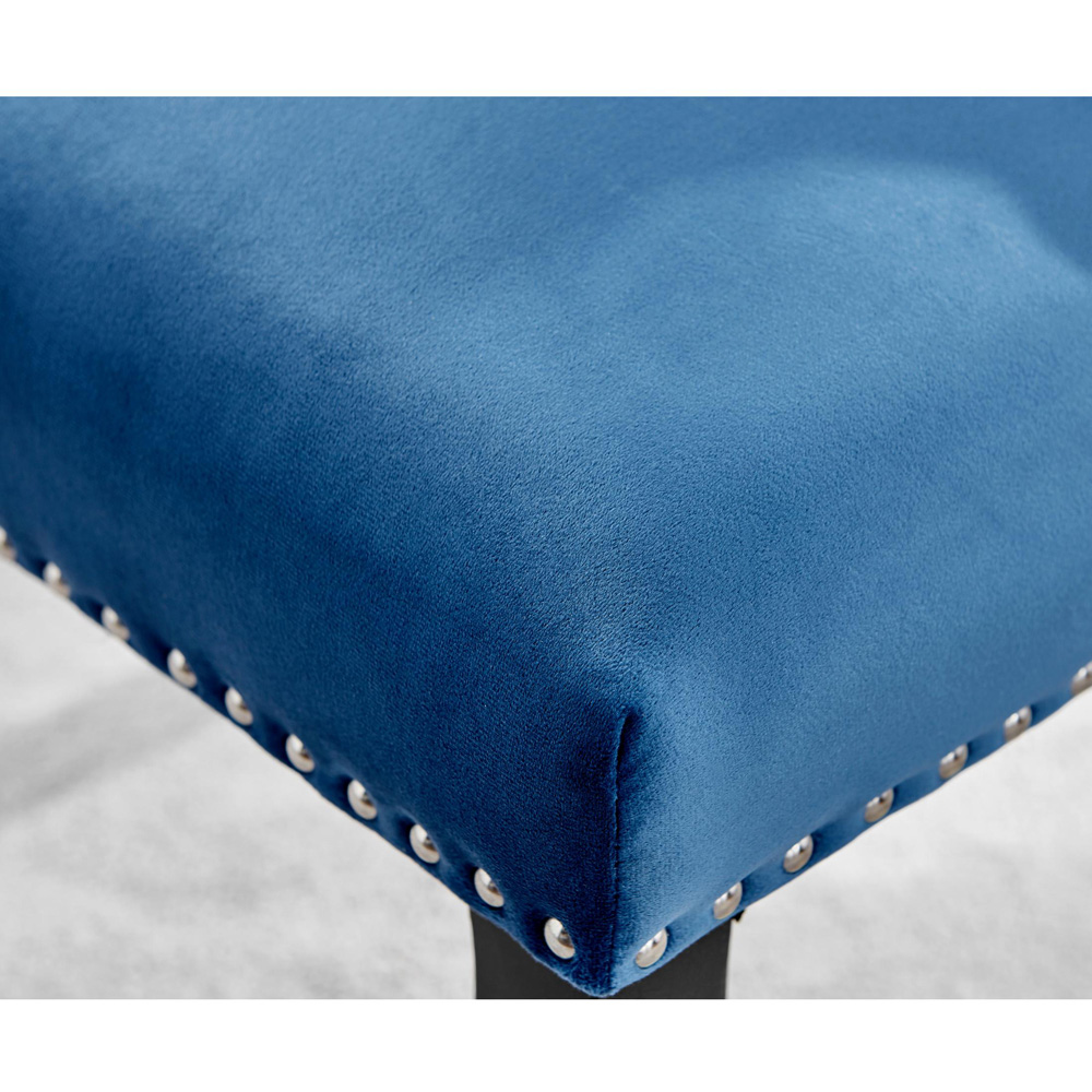 Furniturebox Kennsington Set of 2 Blue Velvet Knockerback Dining Chair Image 4