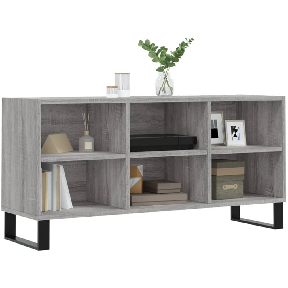vidaXL 6 Shelf Grey Sonoma TV Cabinet Image 3