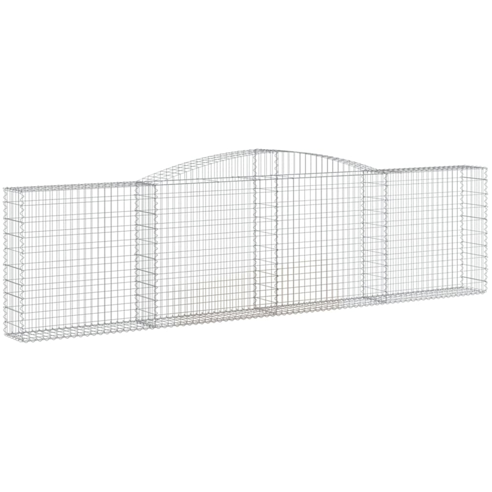 vidaXL Silver Galvanised Iron Arched Gabion Basket 400 x 30 x 100/120cm 15 Pack Image 1