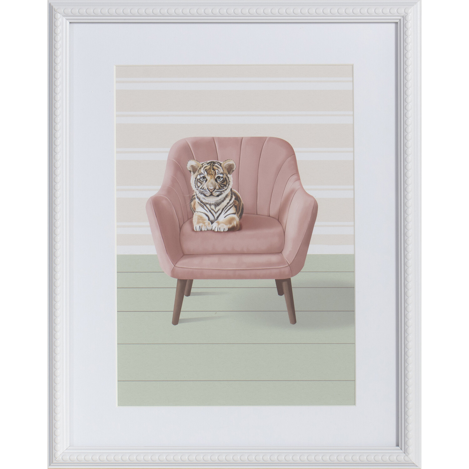 Relaxing Baby Animal Framed Print - White Image 1