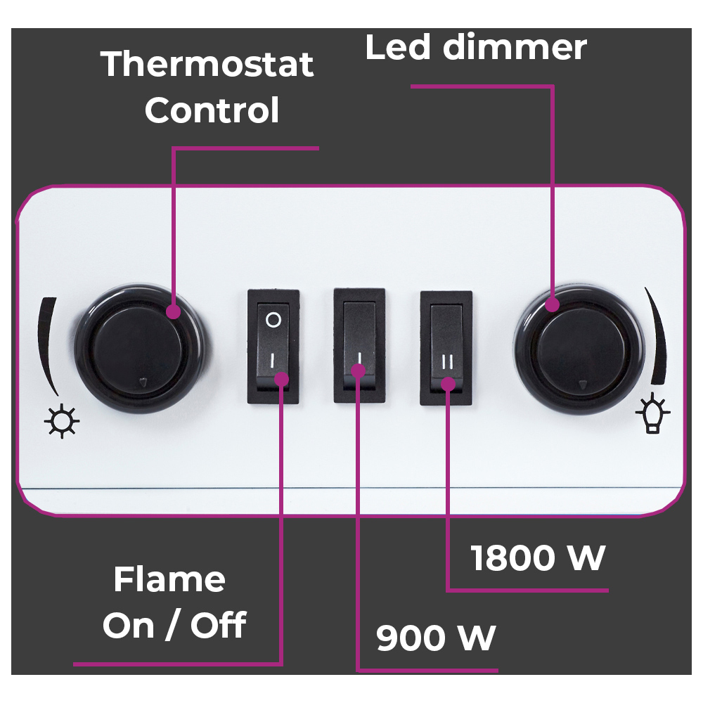 Neo White Glass Window Electric Stove Heater 1800W Image 8