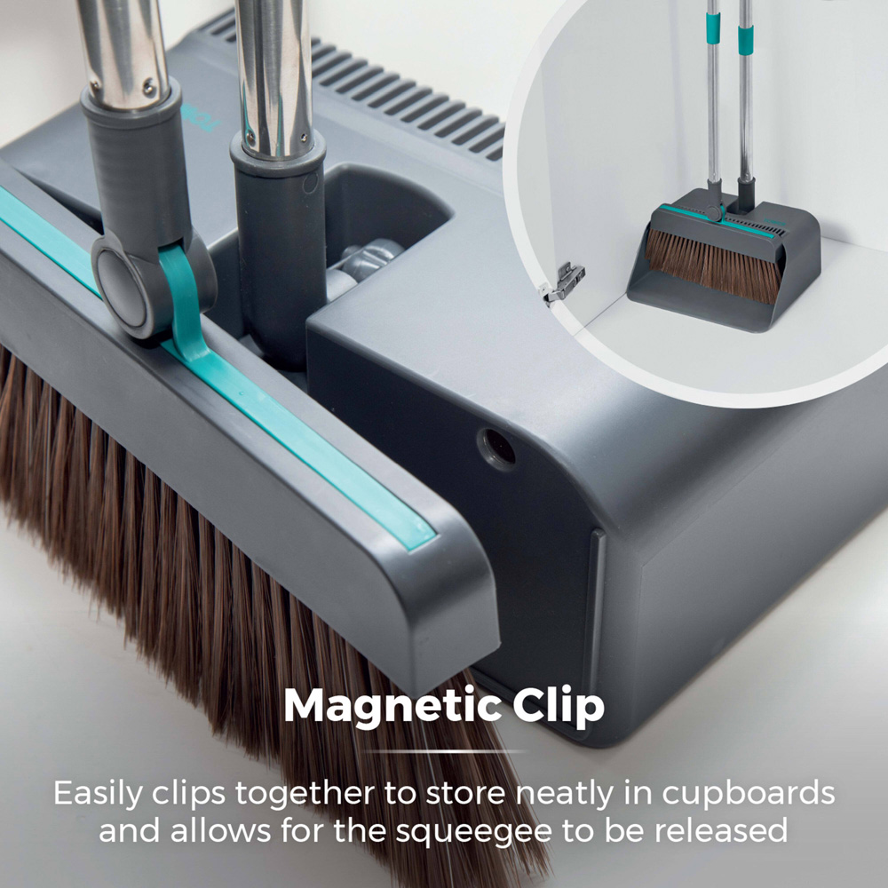 Tower 3-in-1 Dust Pan and Brush with Squeegee Image 7