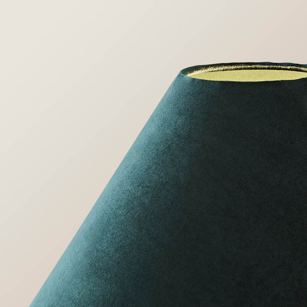 ValueLights Martha Conical Teal Velvet Midi Floor Lamp and Bulb Image 5