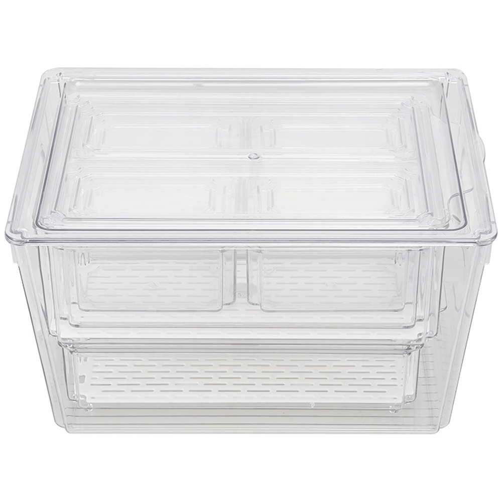 Living and Home Clear Stackable Fridge Organiser Storage Box Set 9 Pack Image 2