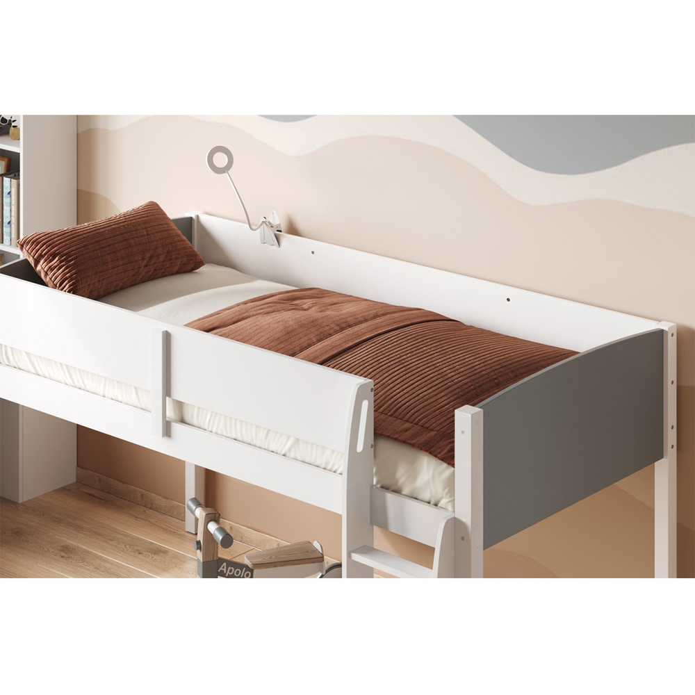 Flair Loop White and Grey Wooden Mid Sleeper Cabin Bed Image 2