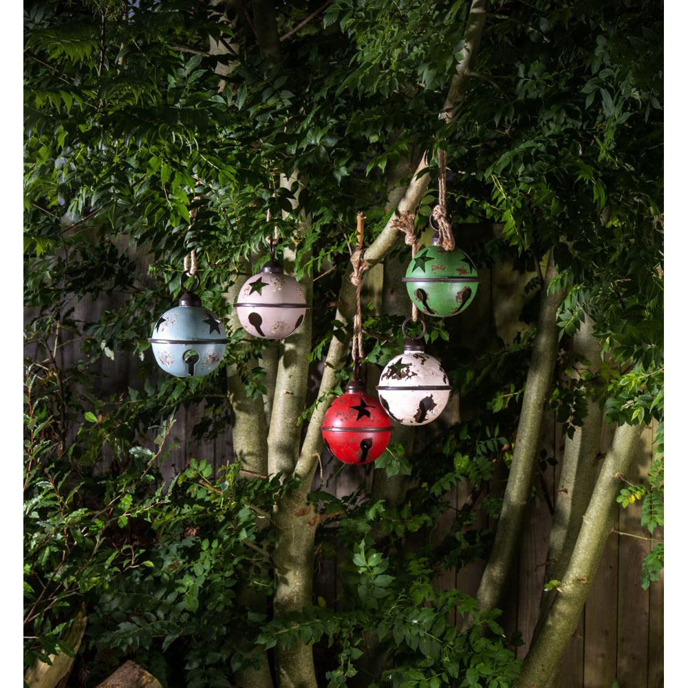 Thompson and Morgan Christmas Gift Giant Grey Star Metal Bauble 2 Pack Image 5