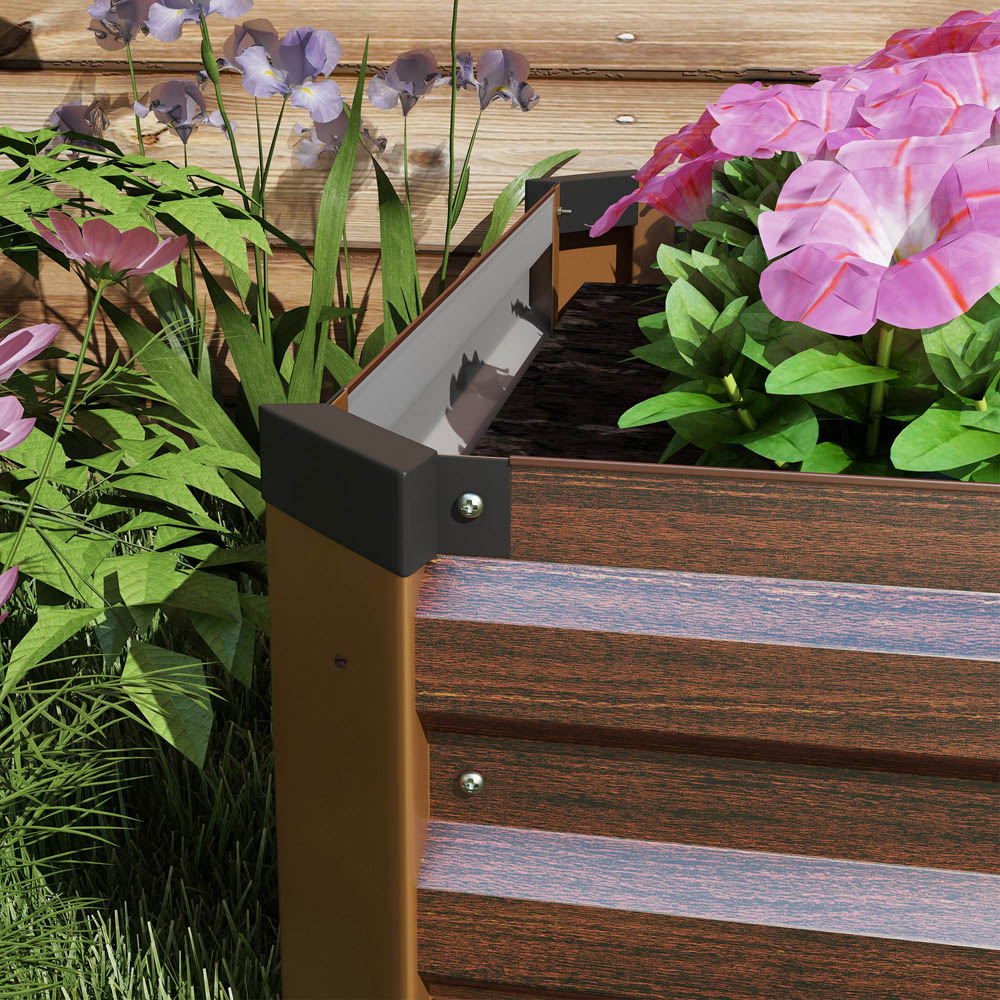 Outsunny Brown Steel Galvanised Raised Garden Bed 30 x 60 x 240cm Image 4