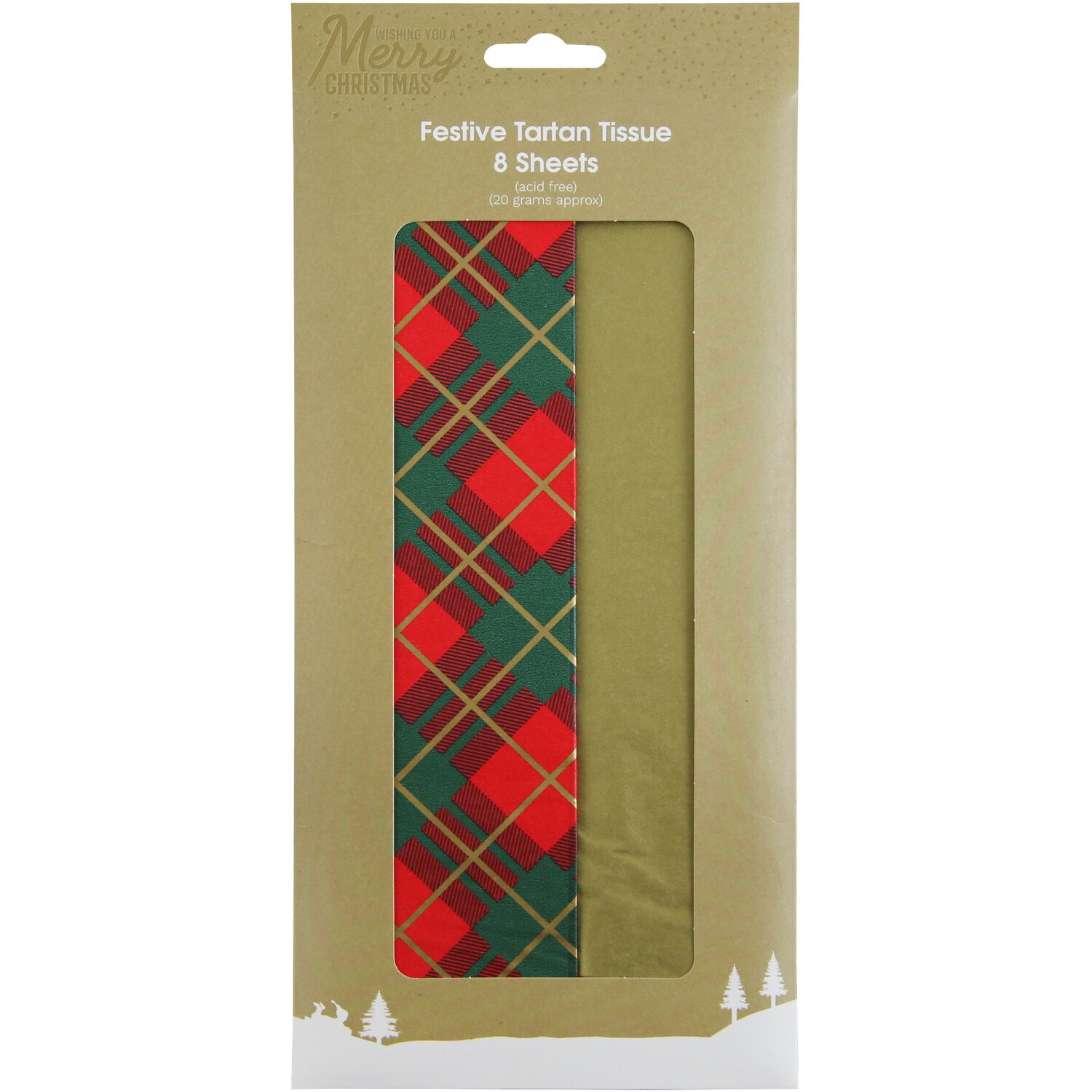 Festive Tartan Tissue Paper Sheets Image