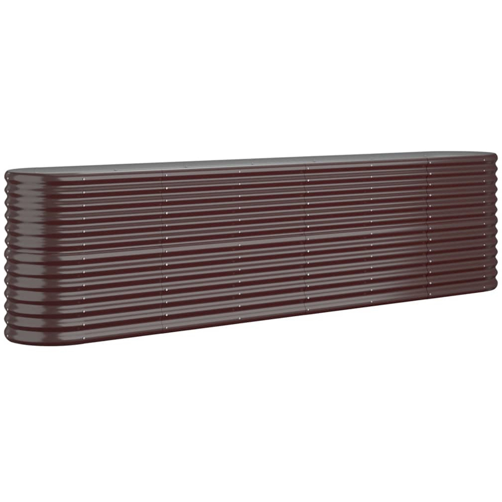 vidaXL Brown Galvanised Steel Raised Garden Bed 68 x 260 x 40cm Image 1