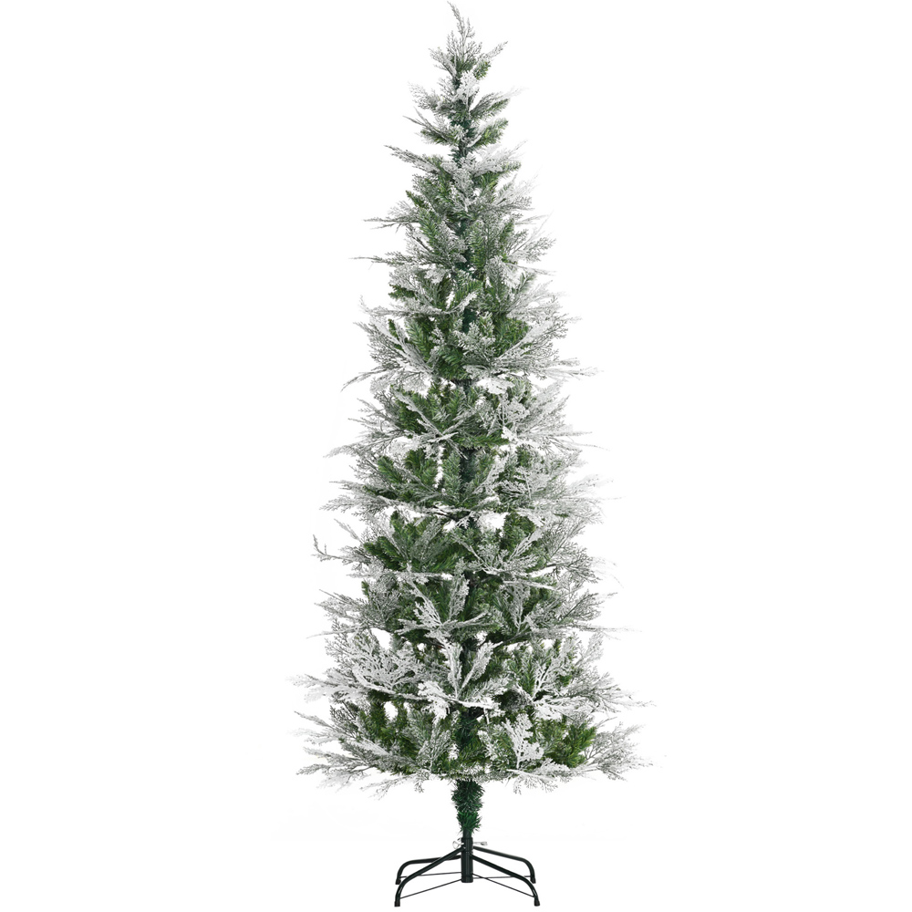 Everglow Pencil Snow Flocked Artificial Christmas Tree 7ft Image 1