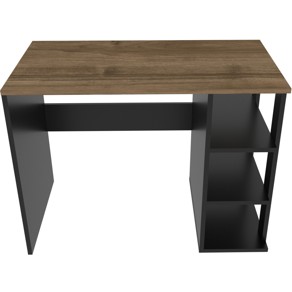 Decorotika Polina 3 Shelf Computer Desk Black and Walnut Image 4