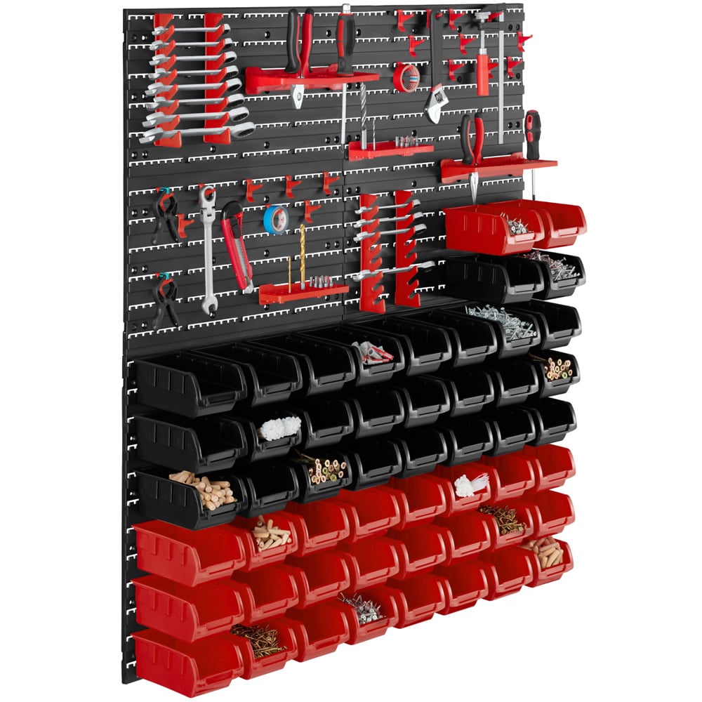 Tectake 28 Stacking Boxes and Tool Holders Small Parts Organiser 2 Pack Image 1