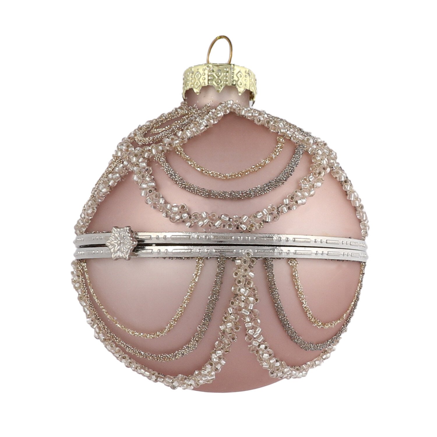 Opulent Charm Mauve Embellished Compartment Christmas Bauble Image