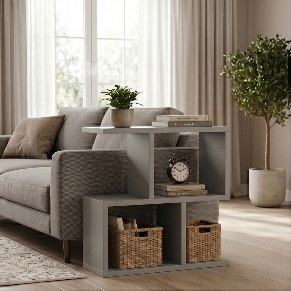 Shefa Line Eden 4 Shelf Grey Side Table Image 6