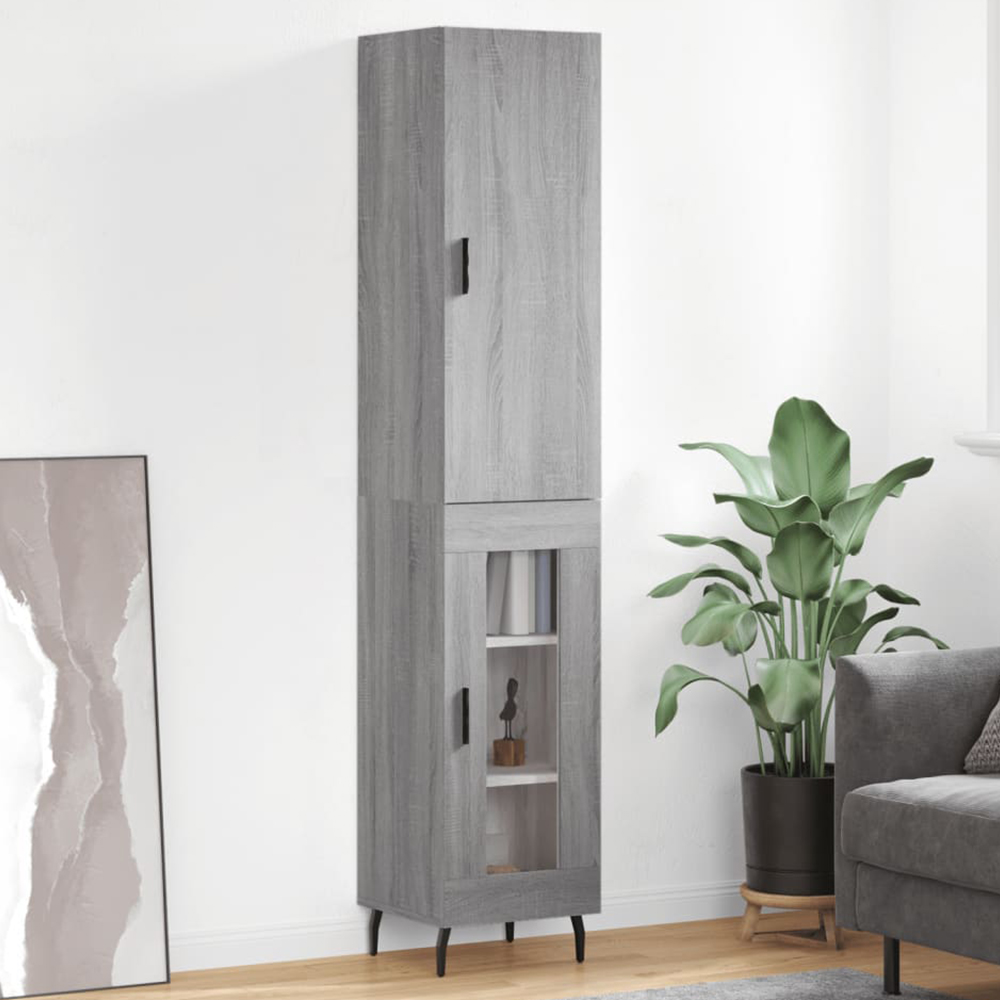 vidaXL 2 Door Grey Sonoma Highboard Image 1