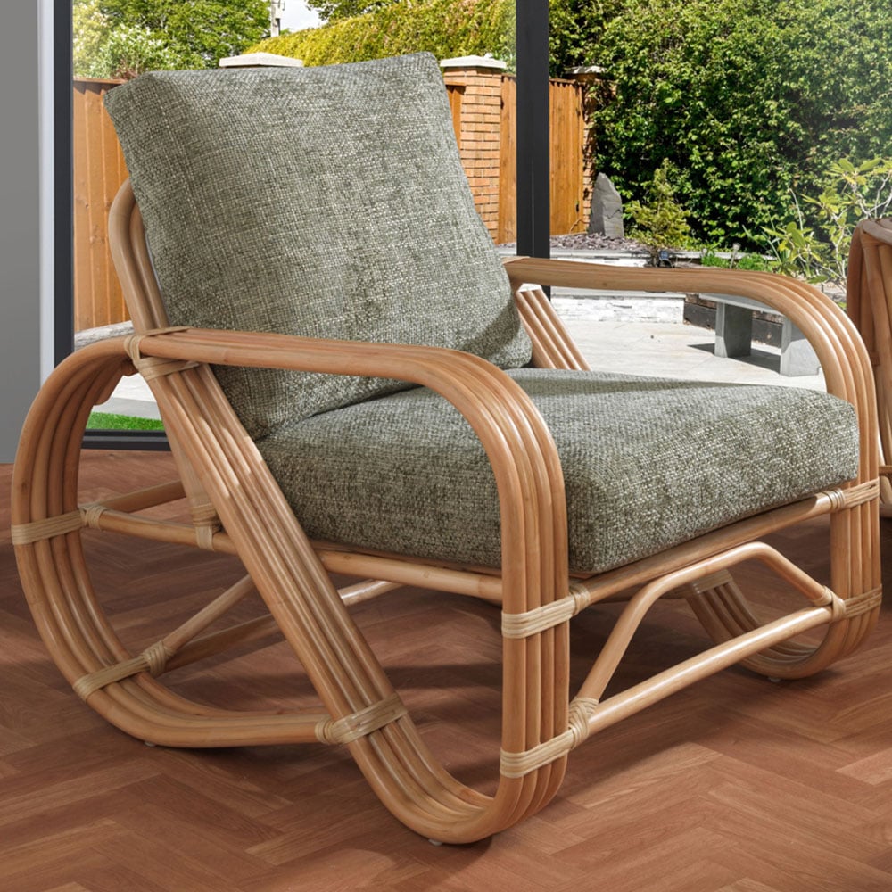 Desser Furniture Pretzel Natural Rattan Jubilee Sage Armchair Image 1