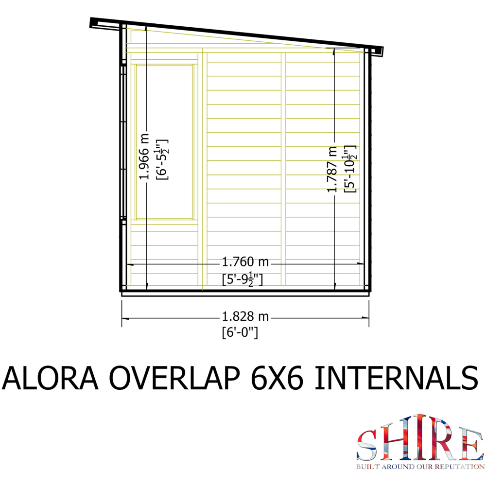 Shire Alora 6 x 6ft Overlap Pent Garden Summerhouse Image 8