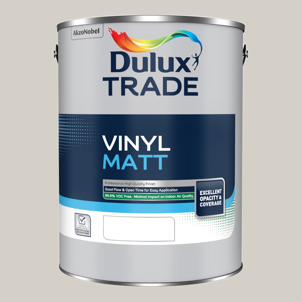 Dulux Trade Quartz Grey Walls and Ceilings Vinyl Matt Paint 5L Image 2