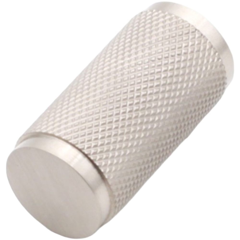 Spira Brass Satin Silver Knurled Cylinder Pull Cupboard Handle Image 1